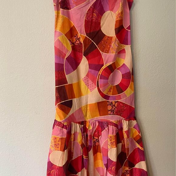 Farm Rio Women’s Patch Twirl One Shoulder Maxi Dress - Size Small NO BOW - Picture 4 of 5